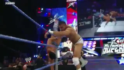 Jumping Knee Strike to opponent on the Top Rope - Jinder Mahal