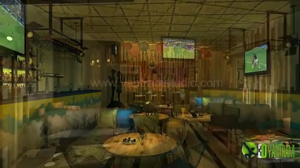 3d Interior Animation- Bar and Restaurant Interior Animation