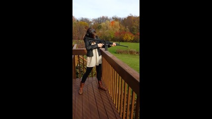 Shannon's first time shooting the Ar15