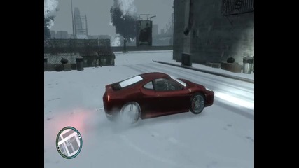 Така се пръскат гумите на Ferrari - Gta Iv Snow Mod