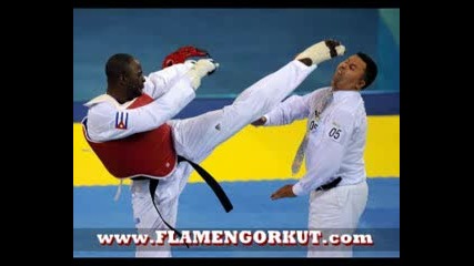 Таекуондо Боец Рита Съдия По Време На Мач На Олимпийските Игри В Пекин 2008