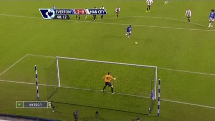 16.01.10 Втория гол в мачаeverton - Man City - 2 - 0(l.saha) 