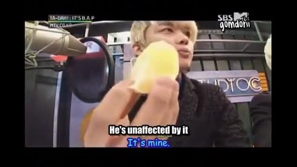 Daehyun and Zelo eating lemons cut -