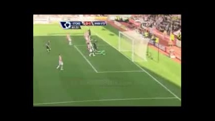 Гола Димитър Бербатов за Манчестър Юнайтед за 0 - 1 срещу Стоук Сити 