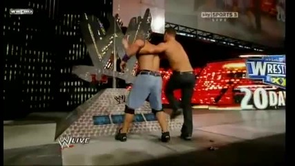 The Miz dressed as The Rock [ attacks John Cena ]