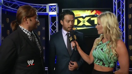 Kenta speaks to Renee Young after arriving at Nxt