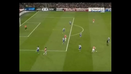09.03.2010 Арсенал 5 - 0 Порто втори гол на Никлас Бендтнер