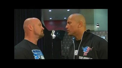 Остин и Скалата Лице в Лице на Wrestlemania 27