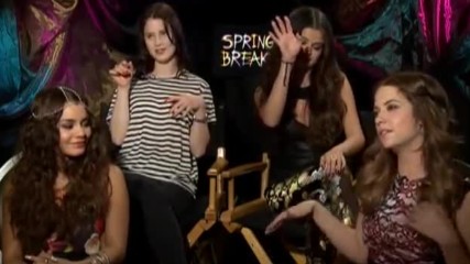 Spring Breakers Interview Selena Gomez Vanessa Hudgens Ashley Benson and Rachel Korine