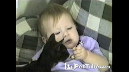 Cat Steals from Baby