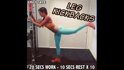 Legs 20 sec work 10 sec rest X 10