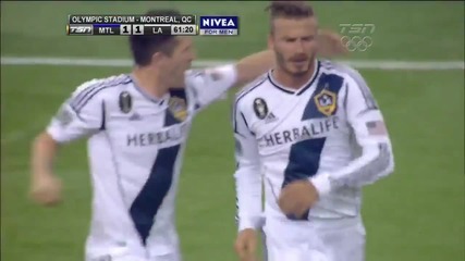 Неземен гол на David Beckham от Free kick vs Montreal Impact