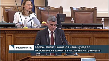 Стефан Янев: В момента няма нужда от включване на армията в охраната на границата