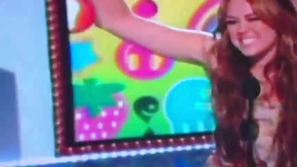Miley Cyrus Accepting Her Award at the Kca s April 2nd, 2011 