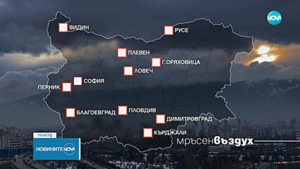 Високи нива на замърсяване на въздуха в много райони на България