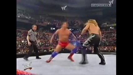 Wwf Raw is War - Скалата и Крис Джерико срещу Кърт Енгъл , Крис Беноа и Уилям Ригъл(2001)
