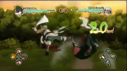 Naruto Shippuden Ultimate Ninja Storm 2 - Killer Bee vs Sasuke akatsuki