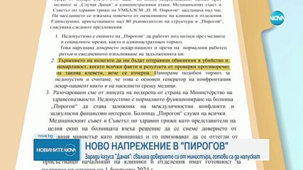 „Пирогов” за случая с Даная: МЗ не ни подкрепи, здравният министър да се оттегли от поста