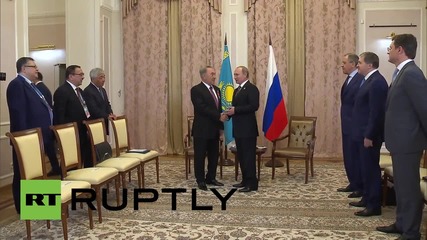 Russia: Putin honours Kazakh President Nazarbayev with Order of Alexander Nevsky