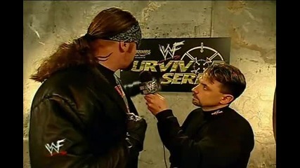 Undertaker backstage with Michael Cole