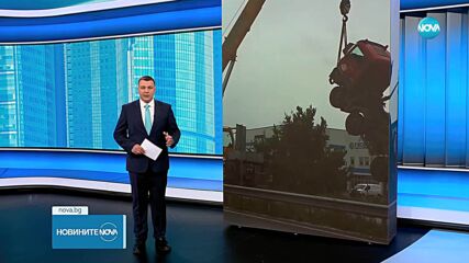 Камион увисна вертикално над пътя при входа на Пловдив