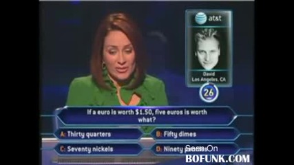 Участничка се прави на ударена в Американския Стани богат - Who Wants to be a Millionaire