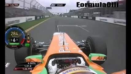 2011 Formula One Melbourne Free Practice 3 Adrian Sutil Onbo 