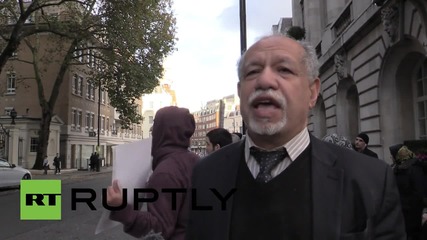 UK: "Free Sheik Nimr!" - Londoners shout-down Saudi Embassy