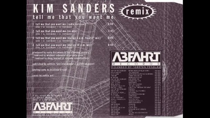 Kim Sanders - Tell Me That You Want Me (radio Version)