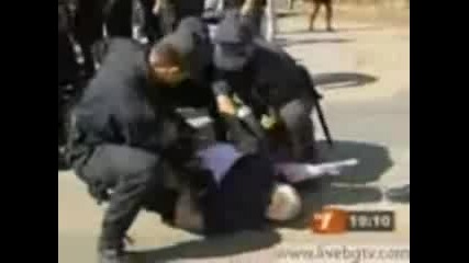 нежната полиция на Бойко - протест на миниьорите 2011
