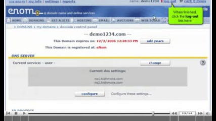 Updating Dns at enom.com by www.vivahost.com