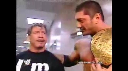 Batista gives Eddie Guerrero a low rider 
