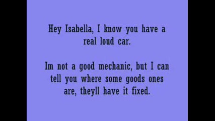 Hey There Isabella - Lyrics