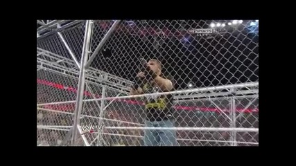 Wwe Raw 13.5.2013 Triple H Beating Up Brock Lesnar In The Cage