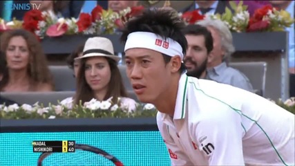 Mutua Madrid Open Final [2014] - Kei Nishikori Hits a Hot Shot