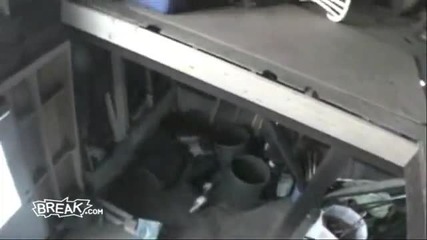 Ninja Prank - Drop Kick in the Garage 