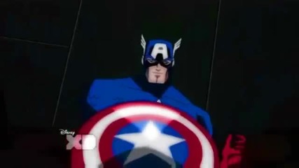 Дивият герой Капитан Америка от анимацията Отмъстителите: Най-могъщите герои на Земята (2010/11/12)
