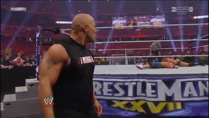 Wrestlemania 27 - The Rock Bottom to John Cena