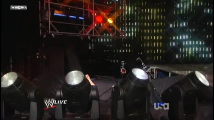 Mark Henry drops Big Show and Drew Mcintyre through the stage