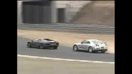 Nissan Skyline Gt - R35 vs. Lamborghini Murcielago Lp640 Gallardo Porsche 997 Turbo