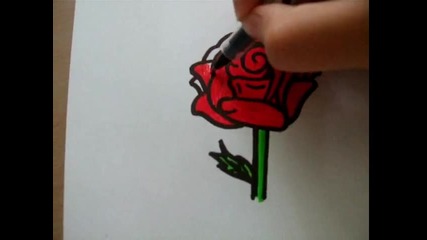 How to draw a rose on paper [for Randomrainbow11]