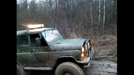 Uaz in deep mudd Rukla
