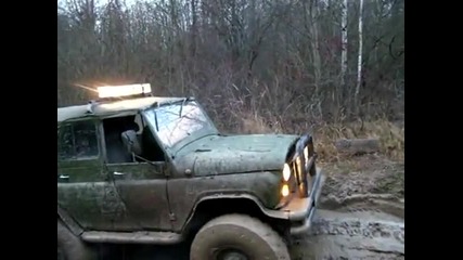 Uaz in deep mudd Rukla 