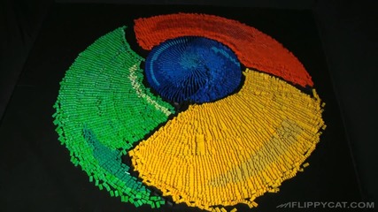 Иконата на " Google Chrome " направена от домино!
