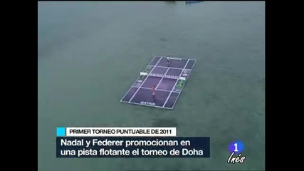 Тенис насред океана - демонстрационен мач между Надал и Федерер 