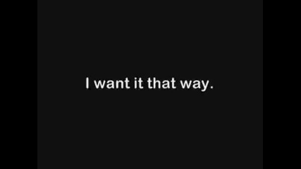 Bsb - I want it that way 