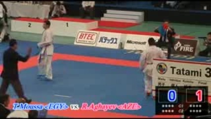 R. Aghayev Vs. T. Moussa The 19th World Karate Championships.flv