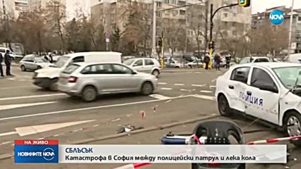 Трима ранени при катастрофа с патрулка в София