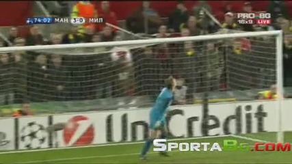 Манчестър Юнайтед 4 - 0 Милан 1/8 реванш Шампионска Лига (общ резултат 7:2) 10.03.2010. 