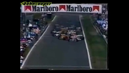 Alboreto Piquet Warwick Crash Estoril 1987